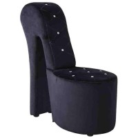 Best Master Furniture Tristram Velvet High Heel Shoe Chair, Black