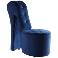 Best Master Furniture Tristram Velvet High Heel Shoe Chair, Navy Blue