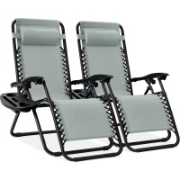 Best Choice Products Set Of 2 Adjustable Steel Mesh Zero Gravity Lounge Chair Recliners Wpillows And Cup Holder Trays Stardew