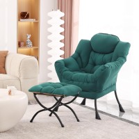 Mbooyome Lazy Chair With Ottoman Modern Accent Chair Contemporary Lounge Leisure Upholstered Sofa Chair Set With Armrests Read