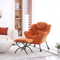 Mbooyome Lazy Chair With Ottoman Modern Accent Chair Contemporary Lounge Leisure Upholstered Sofa Chair Set With Armrests Read