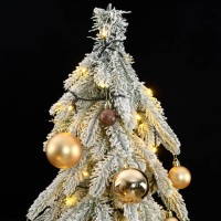 vidaXL Artificial Christmas Tree 300 LEDs&Ball Set&Flocked Snow 70.9