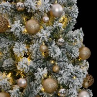 vidaXL Artificial Hinged Christmas Tree 300 LEDs & Ball Set 82.7