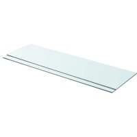 vidaXL 2Piece Set Panel Glass Shelves Clear Tempered Glass 354x98 Ideal for Slatwall Durable and EasytoClean
