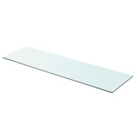 vidaXL 2Piece Set Panel Glass Shelves Clear Tempered Glass 354x98 Ideal for Slatwall Durable and EasytoClean