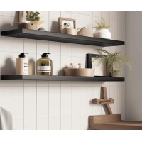 Hxswy 36 Inch Rustic Floating Shelves Wall Mounted Farmhouse Wooden Wall Shelf For Bathroom Kitchen Bedroom Living Room Set Of 5