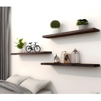 Hxswy 24 Inch Rustic Floating Shelves For Wall Decor Farmhouse Wood Wall Shelf For Bathroom Kitchen Bedroom Living Room Set Of 6