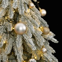vidaXL Artificial Christmas Tree 150 LEDs&Ball Set&Flocked Snow 59.1