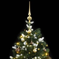 vidaXL Artificial Hinged Christmas Tree 300 LEDs & Ball Set 70.9