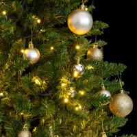 vidaXL Artificial Hinged Christmas Tree 150 LEDs & Ball Set 59.1