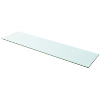 vidaXL Clear Tempered Glass Shelves 2 Piece Set of Wall Fitting Strong and Durable Ideal for Homes and Shops 394x98 Tra