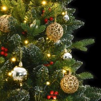 vidaXL Artificial Hinged Christmas Tree 300 LEDs & Ball Set 70.9
