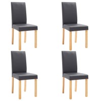vidaXL Dining Chairs 4 pcs Gray Faux Leather 249209