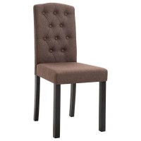Vidaxl Fabric Dining Chairs - Set Of 4 - Ergonomic Design - Solid Wooden Legs - Stylish Brown Upholstery - Comfortable Seating - Easy Assembly