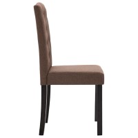 Vidaxl Fabric Dining Chairs - Set Of 4 - Ergonomic Design - Solid Wooden Legs - Stylish Brown Upholstery - Comfortable Seating - Easy Assembly