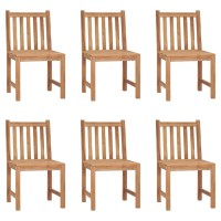 Vidaxl Patio Chairs 6 Pcs With Cushions Solid Teak Wood