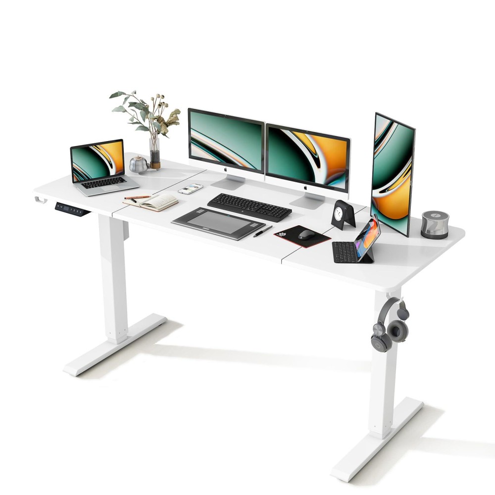 63 X 24 Inches Standing Desk Adjustable Height With Splice Board Stand Up Desk Electric Standing Desk Sit To Stand Desk For H