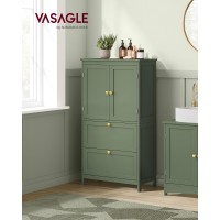 Vasagle Bathroom Floor Storage Cabinet Bathroom Storage Unit Freestanding Cabinet With 2 Drawers And 2 Doors Adjustable Shelf