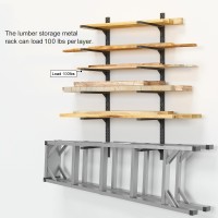 Yociyoga Wood Organizer Metal Rack 6Tier Detachable Lumber Storage Metal Rack Adjustable Wall Mount Wood Storage Lumber Org