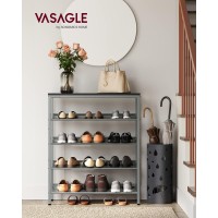 Vasagle Shoe Rack For Entryway 5 Tier Shoe Storage Shelves 1620 Pairs Shoe Organizer With Sturdy Wooden Top And Steel Frame