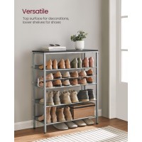 Vasagle Shoe Rack For Entryway 5 Tier Shoe Storage Shelves 1620 Pairs Shoe Organizer With Sturdy Wooden Top And Steel Frame