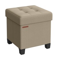 Songmics Storage Ottoman Small Ottoman Foot Rest With Legs 15 X 15 X 157 Inches Foot Stool Ottoman With Storage Load Up To