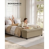 Songmics Storage Ottoman Bench Foldable Foot Rest With Legs 15 X 43 X 157 Inches End Of Bed Bench Storage Chest Load Up To