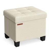 Songmics Storage Ottoman Small Ottoman Foot Rest With Legs 126 X 158 X 132 Inches Foot Stool Ottoman With Storage Load Up