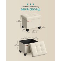 Songmics Storage Ottoman Small Ottoman Foot Rest With Legs 126 X 158 X 132 Inches Foot Stool Ottoman With Storage Load Up