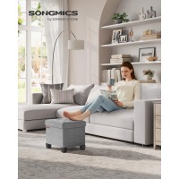 Songmics Storage Ottoman Small Ottoman Foot Rest With Legs 126 X 158 X 132 Inches Foot Stool Ottoman With Storage Load Up