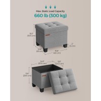 Songmics Storage Ottoman Small Ottoman Foot Rest With Legs 126 X 158 X 132 Inches Foot Stool Ottoman With Storage Load Up