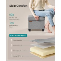 Songmics Storage Ottoman Small Ottoman Foot Rest With Legs 126 X 158 X 132 Inches Foot Stool Ottoman With Storage Load Up