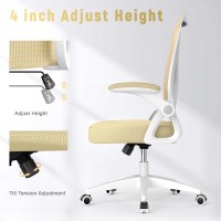 Naspaluro Ergonomic Office Chair Computer Chair With Adjustable Height Flipup Arms And Lumbar Support Breathable Mesh Desk C