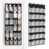 Fentec 24 Large Pockets Over Door Shoe Organizer Mesh Hanging Shoe Organizer Shoe Rack For Closet Mesh Closet Shoe Holder Over