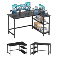 Woodynlux L Shaped Desk 39 Home Office Computer Desk With Shelf Gaming Desk Corner Table For Work Writing And Study Space