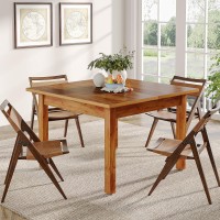 Tribesigns Wood Dining Table Farmhouse Kitchen Table For Dining Room Living Room, 2-4 Person Dining Room Table Square Dinner Tables With Wooden Legs Oak Top For Small Space, Rustic Brown(Only Table)