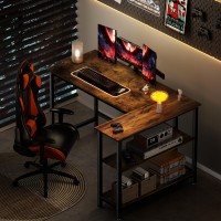 Woodynlux L Shaped Desk 39 Home Office Computer Desk With Shelf Gaming Desk Corner Table For Work Writing And Study Space