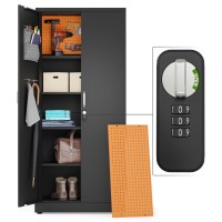 Metaltiger Combination Locking Metal Storage Cabinet | Garage Storage Cabinet With Doors And 5 Adjustable Shelves | 71