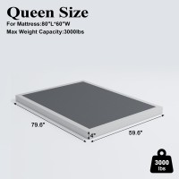 Vehowy 4 Inch Box Spring For Queen Bed Queen Size Box Spring Only Heavy Duty Mattress Foundation Metal Bed Base Nonslip Easy As