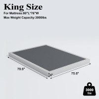 Vehowy 4 Inch Box Spring For King Bed King Size Box Spring Only Heavy Duty Mattress Foundation Metal Bed Base Nonslip Easy Asse