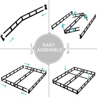 Vehowy 4 Inch Box Spring For King Bed King Size Box Spring Only Heavy Duty Mattress Foundation Metal Bed Base Nonslip Easy Asse