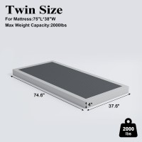 Vehowy 4 Inch Box Spring For Twin Bed Twin Size Box Spring Only Heavy Duty Mattress Foundation Metal Bed Base Nonslip Easy Asse