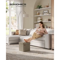 Songmics Storage Ottoman Foldable Small Ottoman Foot Rest 118 Inches Foot Stool Cube Ottoman With Storage Load Up To 286 Lb