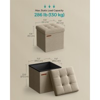 Songmics Storage Ottoman Foldable Small Ottoman Foot Rest 118 Inches Foot Stool Cube Ottoman With Storage Load Up To 286 Lb