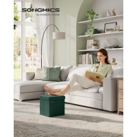 Songmics Storage Ottoman Foldable Small Ottoman Foot Rest 118 Inches Foot Stool Cube Ottoman With Storage Load Up To 286 Lb