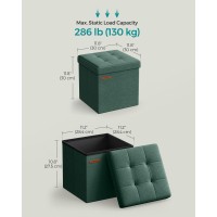 Songmics Storage Ottoman Foldable Small Ottoman Foot Rest 118 Inches Foot Stool Cube Ottoman With Storage Load Up To 286 Lb