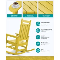 Serwall Hdpe Rocking Chair Set Of 4 Outdoord Rocking Chairs For Adult Yellow