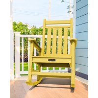 Serwall Hdpe Rocking Chair Set Of 4 Outdoord Rocking Chairs For Adult Yellow