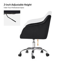 Hulala Home Velvet Navy Office Desk Chair Swivel Computer Chair With Chromeplated Metal Base Height Adjustable Cozy Task Chai