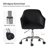 Hulala Home Velvet Navy Office Desk Chair Swivel Computer Chair With Chromeplated Metal Base Height Adjustable Cozy Task Chai